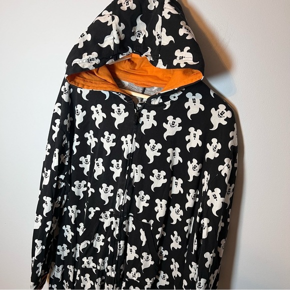 Disney Mickey Mouse Ghost Halloween Bodysuit Pajama Adult Hoodie One Piece XL - Picture 4 of 8